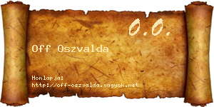 Off Oszvalda névjegykártya